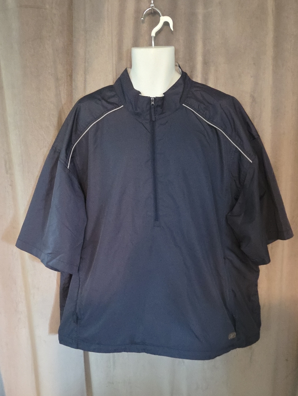 Reebok XXL Navy Short-Sleeve Lightweight Half-Zip Jacket